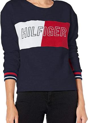 Свитшот женский tommy hilfiger синий с логотипом3 фото