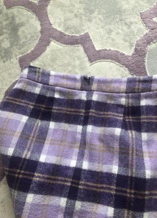 Мини юбка в клетку лилового цвета topshop4 фото