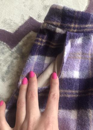 Мини юбка в клетку лилового цвета topshop3 фото