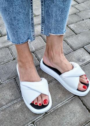 Жіночі шкіряні шльопанці, різні кольори