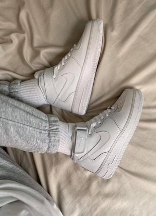 Nike air force 1 hi white, женские белые высокие кроссовки найк, хайтопы найки белые, жіночі кросівки найк форс білі високі9 фото