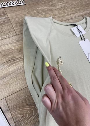 Zara новое из сайта крутое стильное платье футболка с плечиками9 фото