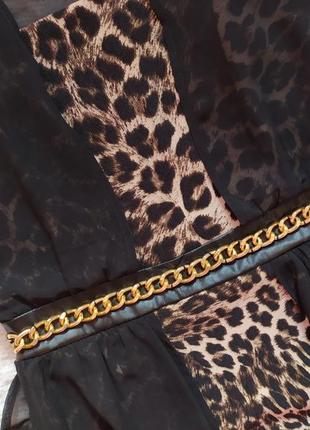 Вечернее леопардовое платье в обтяжку с шифоном5 фото