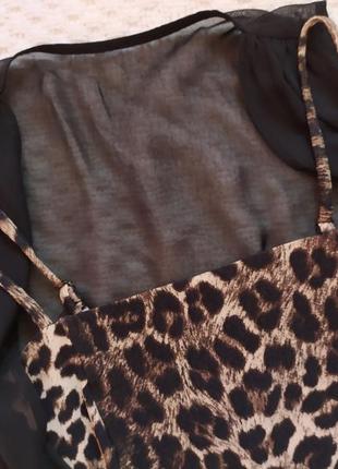 Вечернее леопардовое платье в обтяжку с шифоном6 фото