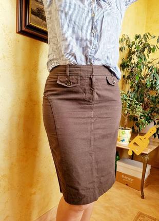 Спідниця олівець, хакі, коттон, 40 р. dorothy perkins
