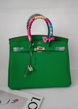 Шкіряна сумка зелена в стилі hermes💚💚💚хіт продажів