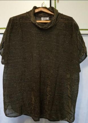 Женская нарядная блузка блуза кофточка с коротким рукавом большой размер