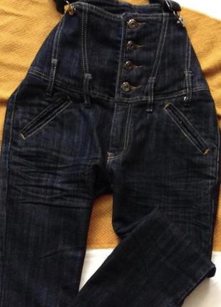 Темные джинсы с подтяжками esprit прямые2 фото