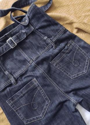 Темні джинси з підтяжками esprit прямі5 фото