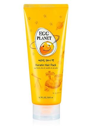 Кератиновая маска для пошкодженого волосся daeng gi meo ri egg planet keratin hair pack, 200 мл