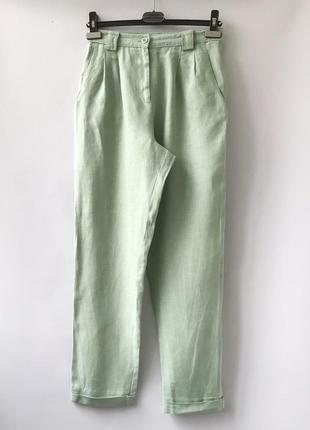 Льняные зауженные брюки с супер высокой посадкой american apparel оригинал сша4 фото