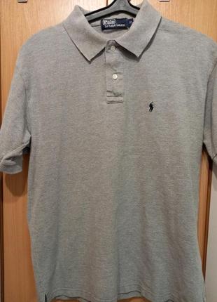 Polo by ralph lauren сіра футболка поло з бавовни xl