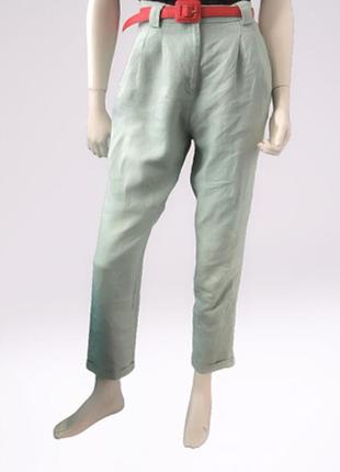 Льняные зауженные брюки с супер высокой посадкой american apparel оригинал сша1 фото