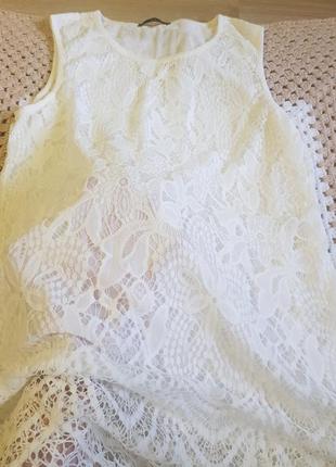Сукня туніка біле quiz з мереживом2 фото