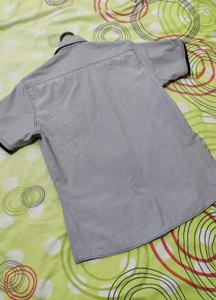 Модная мужская рубашка в полоску на заклёпках б/у3 фото