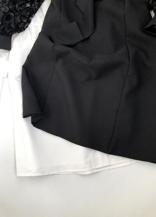 Черное платье с кружевными рукавами4 фото