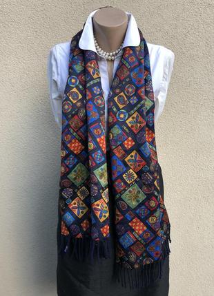 Вінтаж,двосторонній шарф в принт,преміум бренд,штутгарт,4 фото