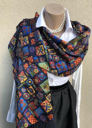 Вінтаж,двосторонній шарф в принт,преміум бренд,штутгарт,6 фото