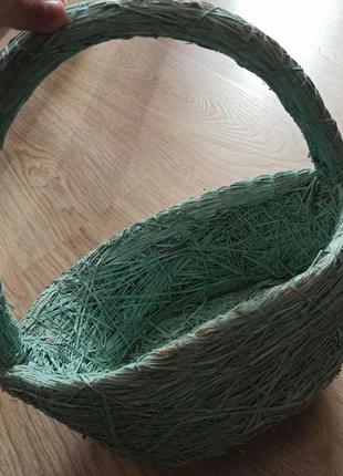 Декоративная плетенная корзинка, корзина из соломы3 фото