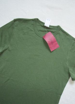 Суперовая однотонная базовая хлопковая футболка цвета хаки tezenis.2 фото