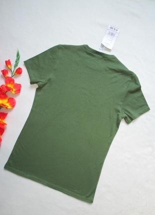 Суперовая однотонная базовая хлопковая футболка цвета хаки tezenis.3 фото