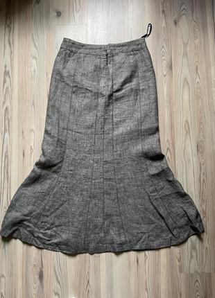Стильная льняная юбка миди с оригинальным кроем next4 фото