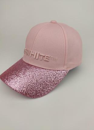 Кепка "glitter". блестящая кепка в белом цвете