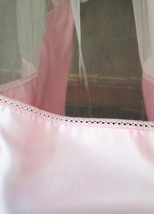 Рожева тюль з візерунком.5 фото