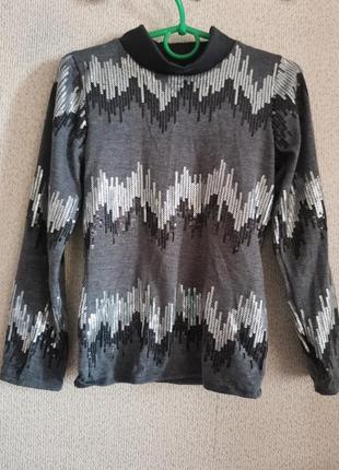 Гольф водолазка в пайетках блестящий