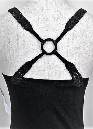 Довге плаття чорне ralph lauren на бретелях "макраме" s9 фото