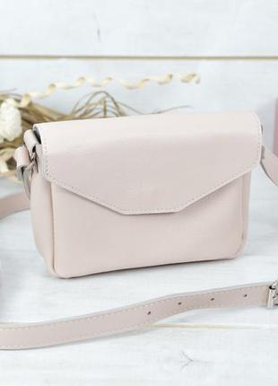 Кожаная женская сумка белая, розовая, пудровая, кремовая, светлая9 фото