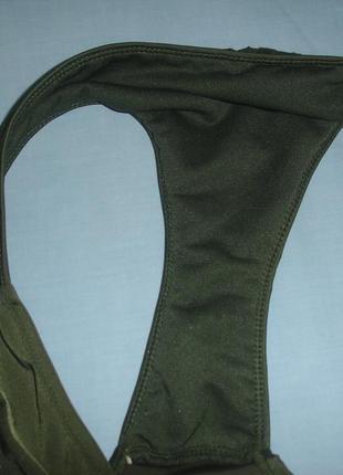Купальник раздельный  размер 46 / 12 зеленый хаки бикини под горло5 фото