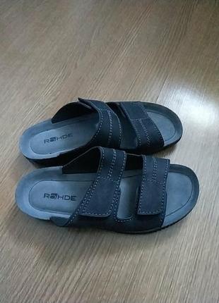 Кожаные новые шлепанцы с ортопедической стелькой rohde 42 размер