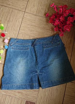 Джинсовая мини юбка с камушками р.44/462 фото