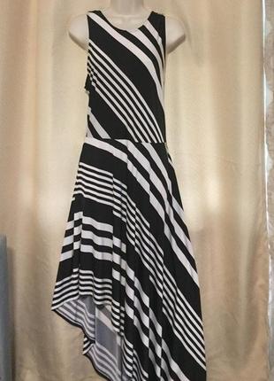 Динамічний плаття в смужку а-силует асиметрична довжина xl на 48-50 рр6 фото
