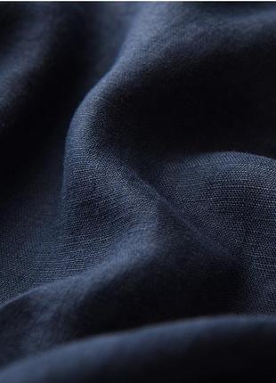 Мужские легкие шорты темно-синего цвета из льна4 фото