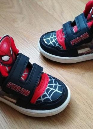 Крутие ботинки,черевички кроссовки на липучке 22- 23р(14см ) спайдермен spiderman2 фото