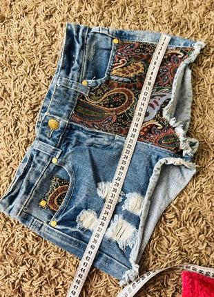 Стильні шорти 34-36 троянд denim co4 фото