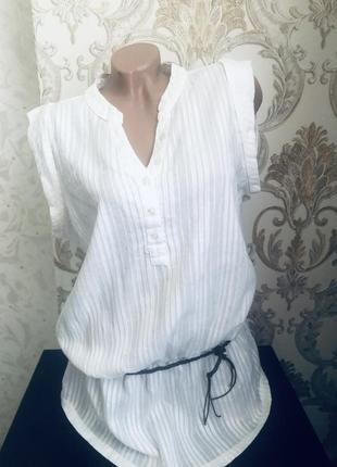 Шикарные белые модные стильные блузы блузки безрукавки можно туника пляжная выбитая вышитая3 фото