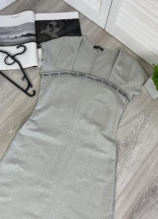 Iicel платье серое нарядное без рукавов с квадратным вырезом 40 london италия1 фото