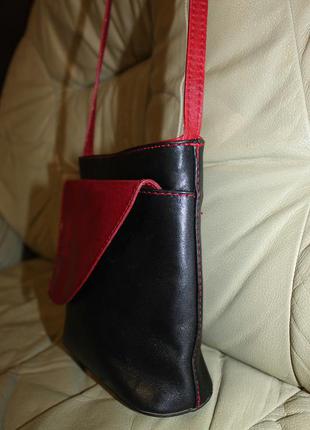 Фірмова сумка через плече з натуральної шкіри vera pelle , італія2 фото