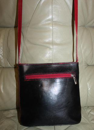 Фірмова сумка через плече з натуральної шкіри vera pelle , італія3 фото