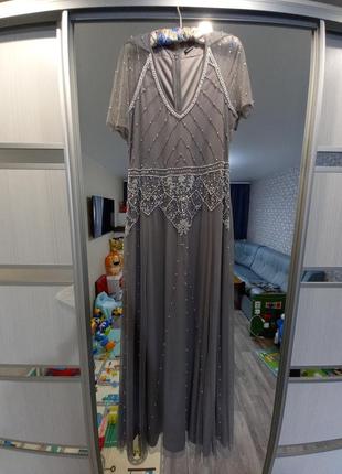 Шикарное вечернее выпускное нарядное платье расшитое бисером 💎6 фото