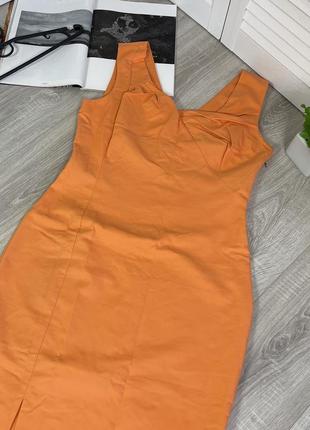 Платье миди короткое оранжевое sophene 42 италия1 фото