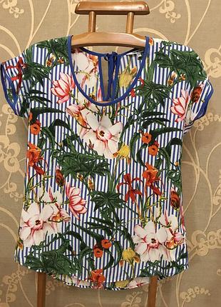 Нереально красивая и стильная брендовая блузка в полоску и цветах 20.