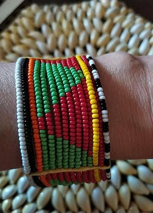 Браслет яркий из бисера,hand made 2