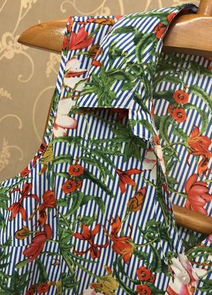 Нереально красивая и стильная брендовая блузка в цветах и полоску 20.4 фото