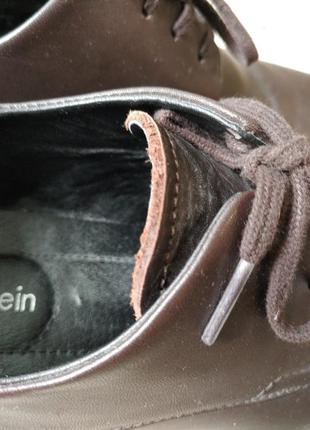 Туфли броги мужские calvin klein оригинал кожа темно коричневые7 фото