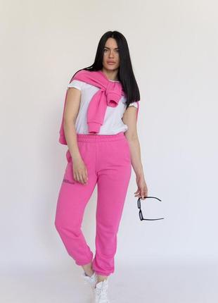 Яскраво рожевий, малиновий спортивний комтюм худі і штани1 фото