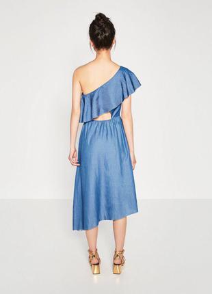 Стильное асиметричное платья сарафан джинсовое zara3 фото